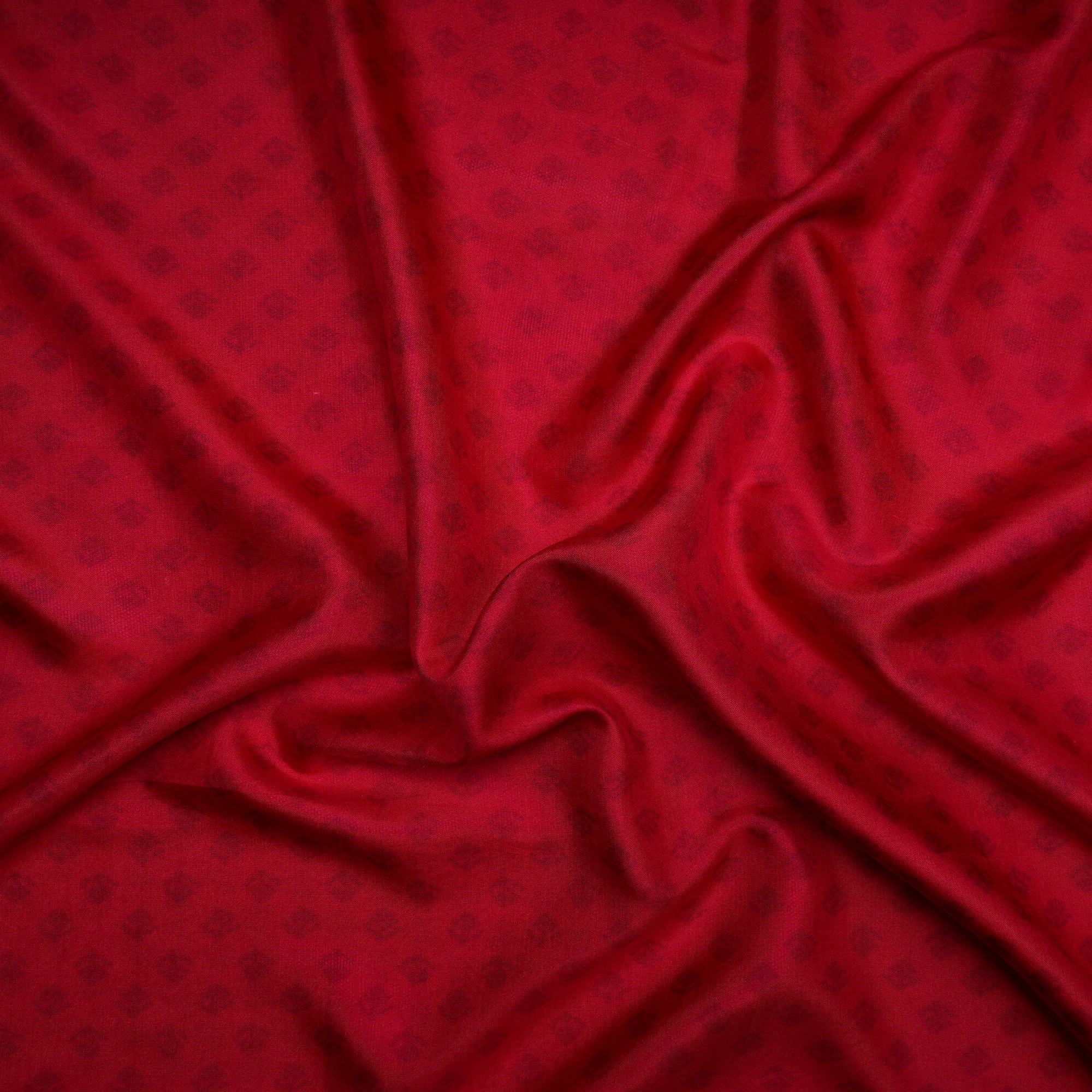 Red Booti Pattern Digital Printed Plain Silk Fabric