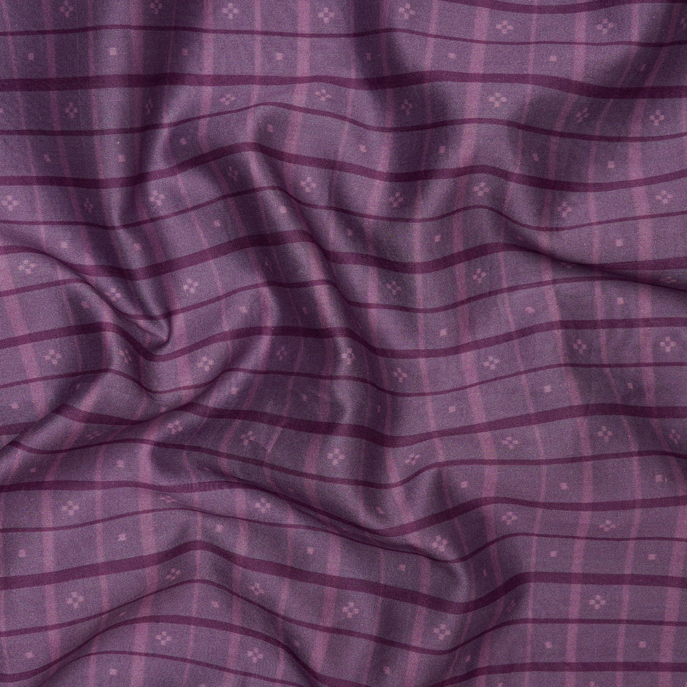 Purple Color Digital Printed Pure Chanderi Fabric
