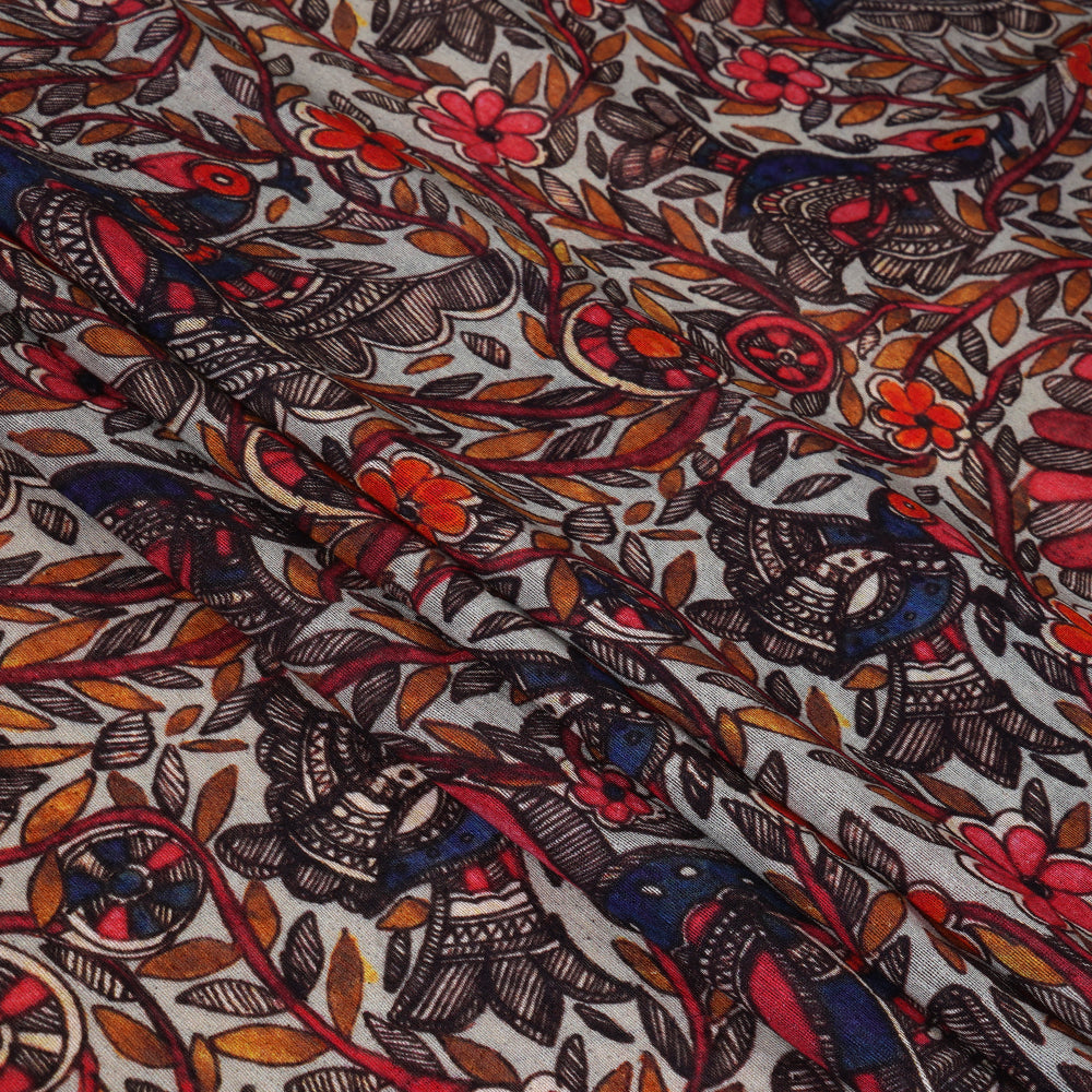 Multi Color Digital Printed Noile Silk Fabric