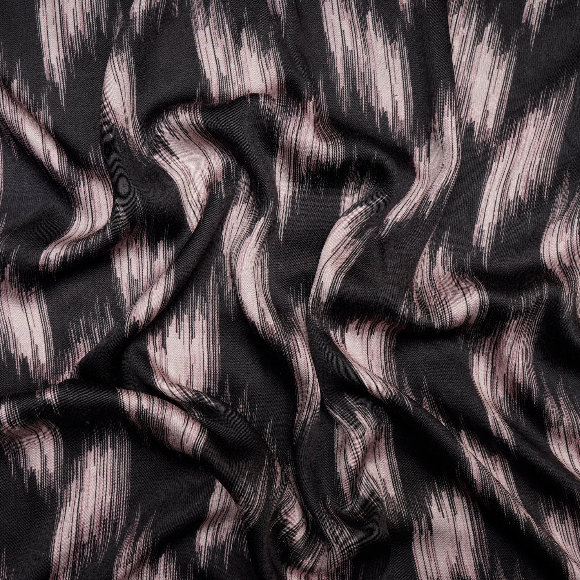 Grey-Pink Ikat Pattern Digital Pattern Maple Silk Fabric