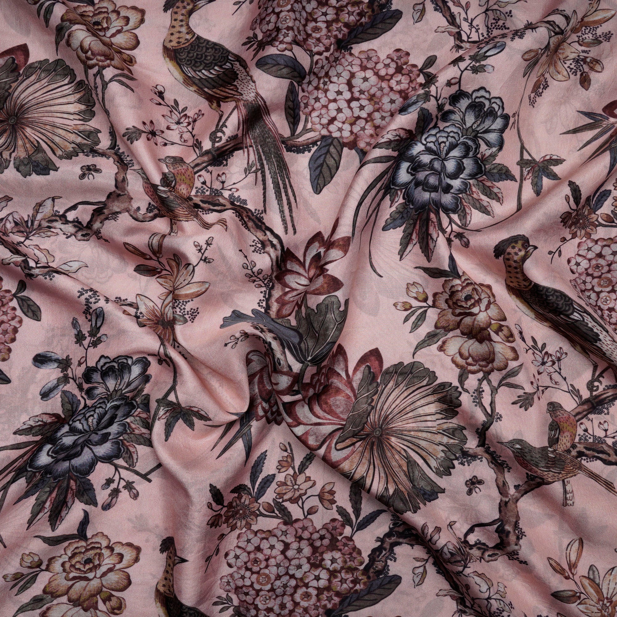 Pearl Floral Pattern Digital Print Pure Silk Fabric