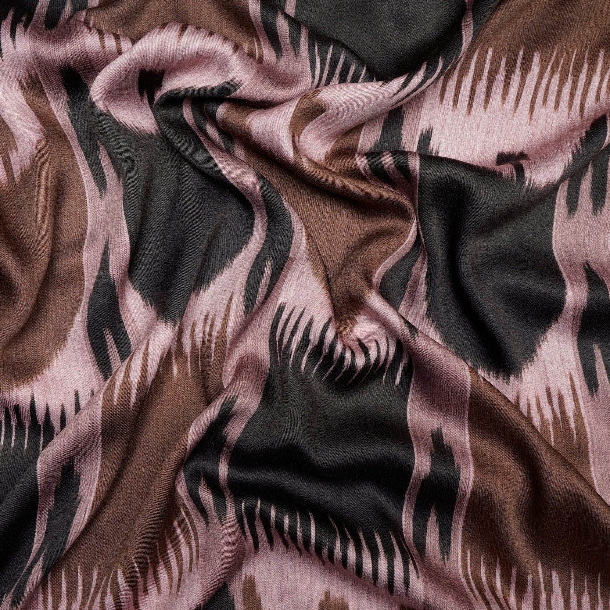Multi Color Ikat Pattern Digital Pattern Maple Silk Fabric