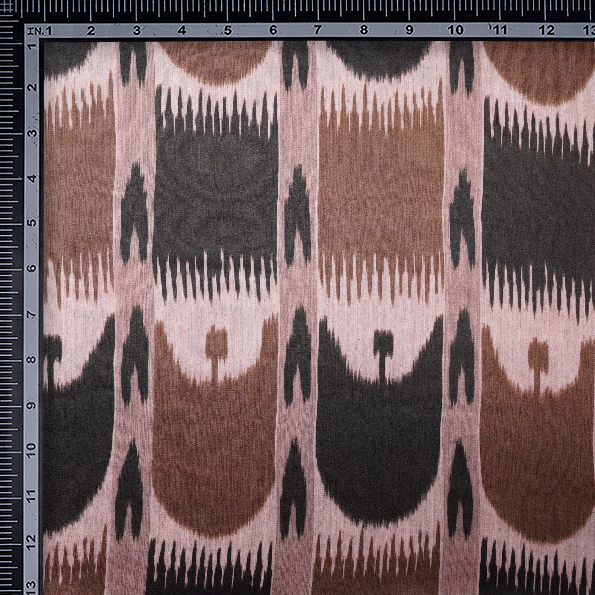 Multi Color Ikat Pattern Digital Pattern Maple Silk Fabric
