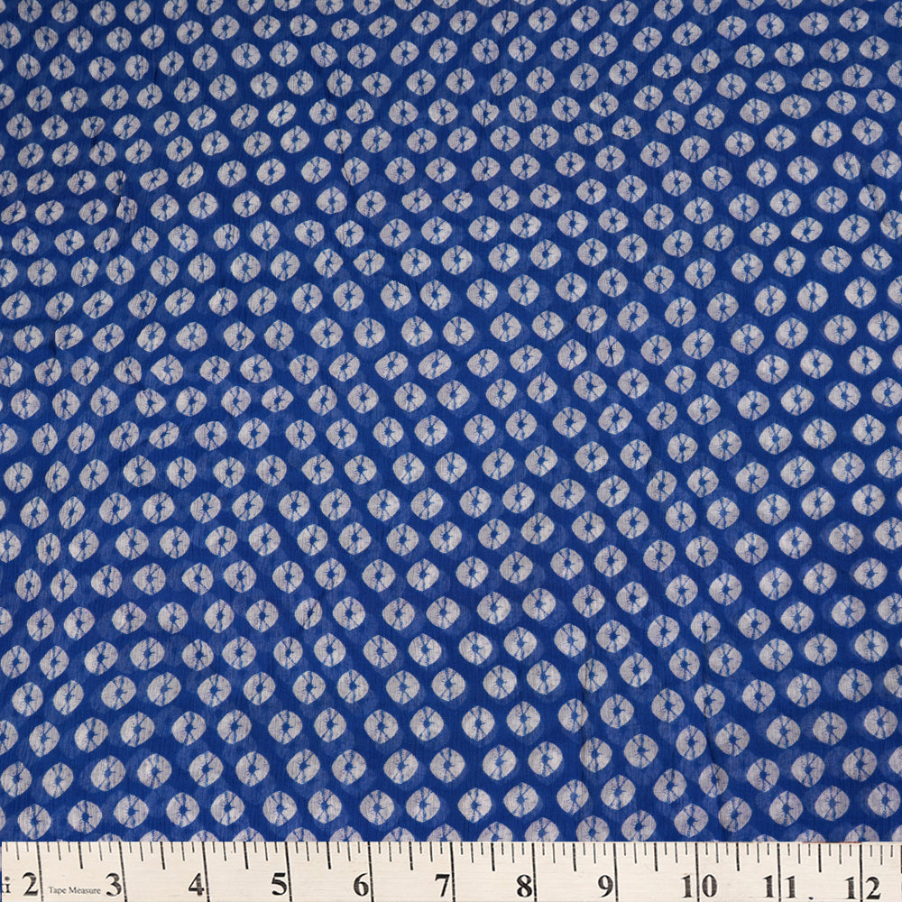 Blue Color Digital Printed Chiffon Bemberg Fabric