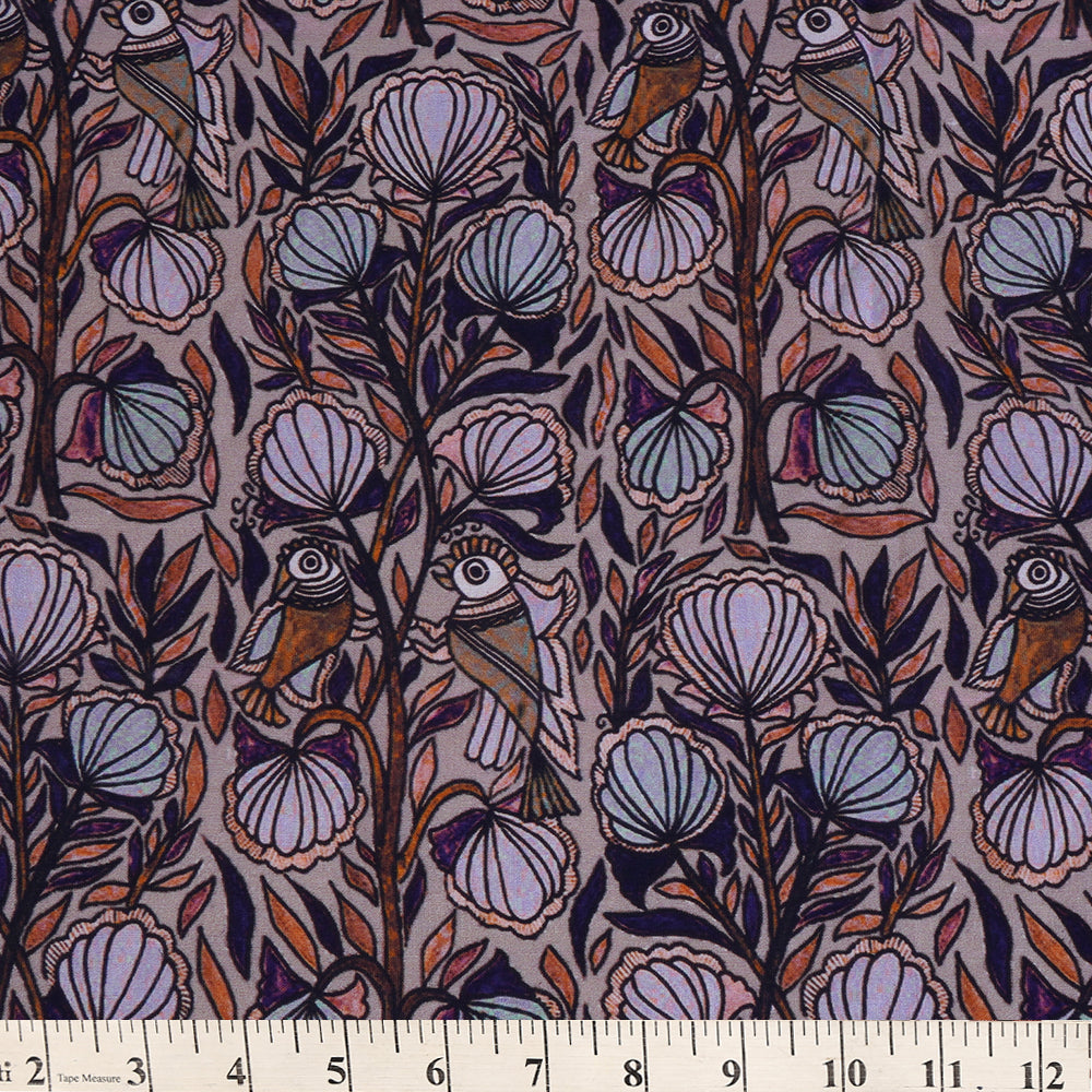 Multi Color Digital Printed Mulberry Matka Silk Fabric