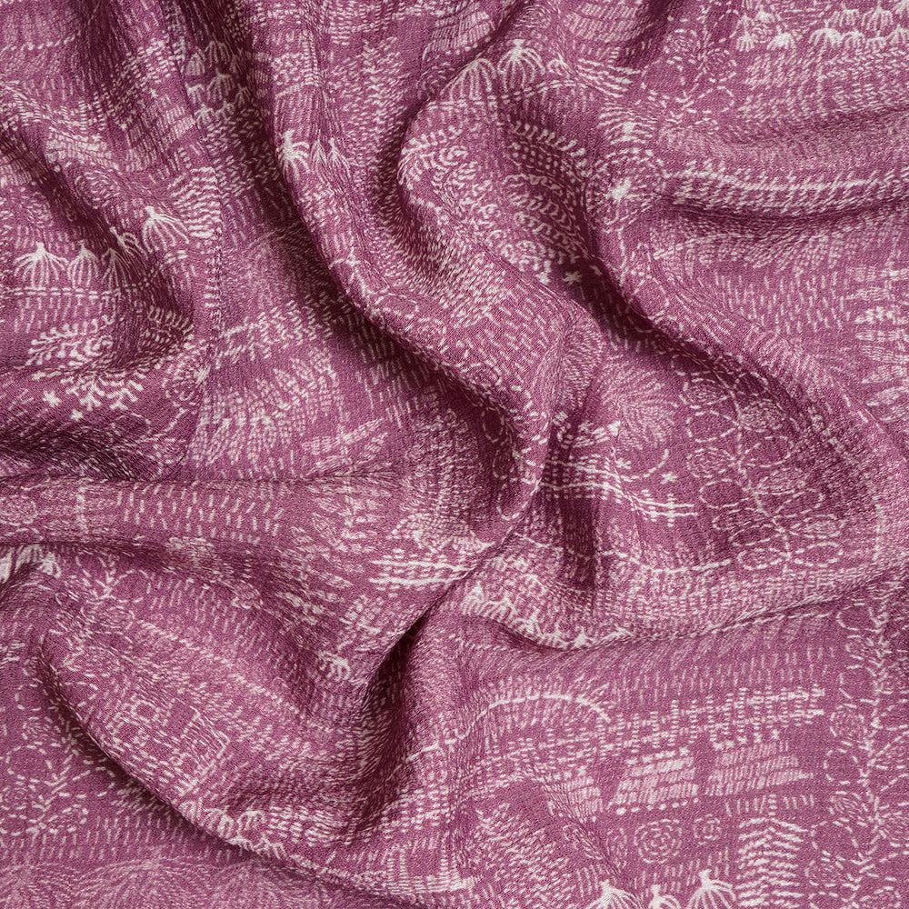 Bashful Pink Color Digital Printed Viscose Nylon Fabric
