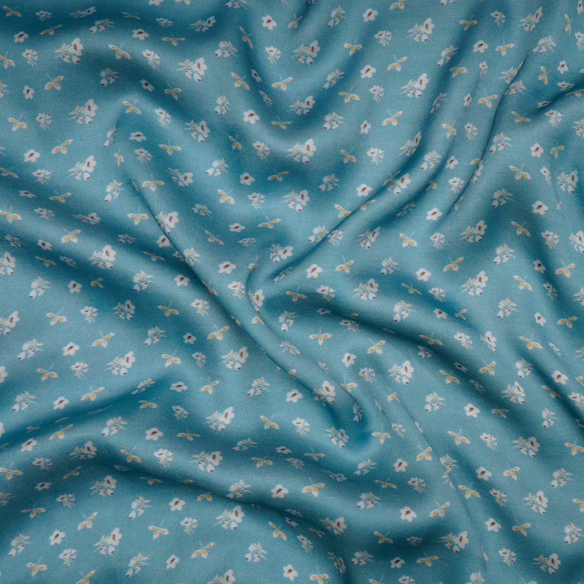Blue Color Digital Printed Modal Satin Fabric