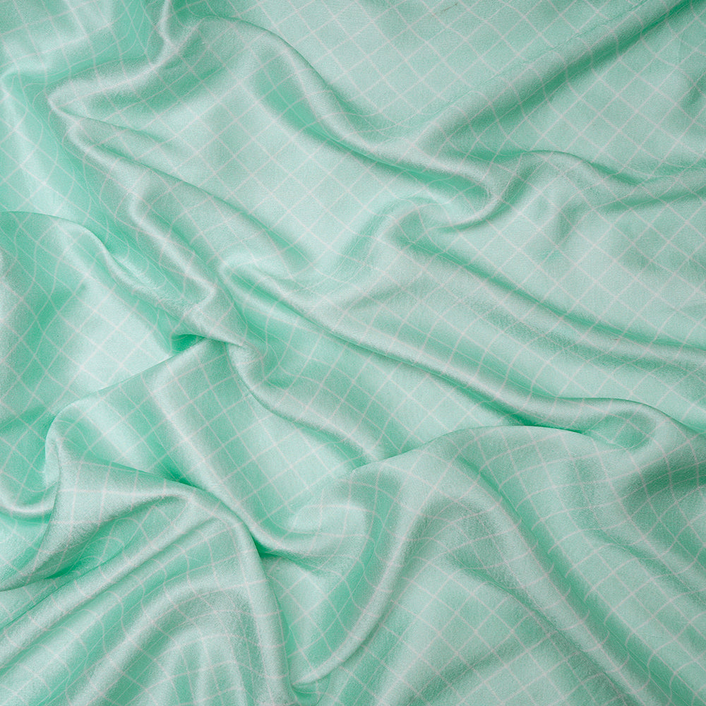 Blue Color Digital Printed Dupion Silk Fabric