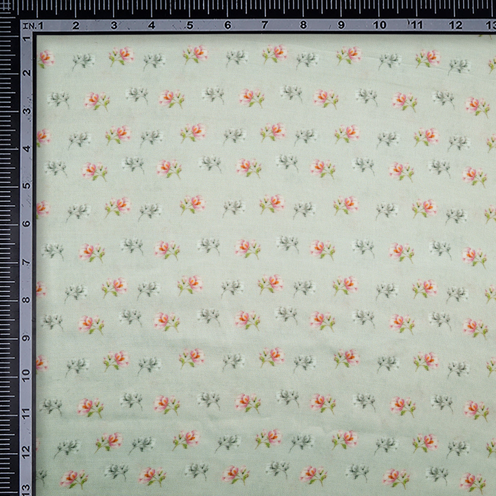 Tea Green Color Digital Printed Modal Satin Fabric