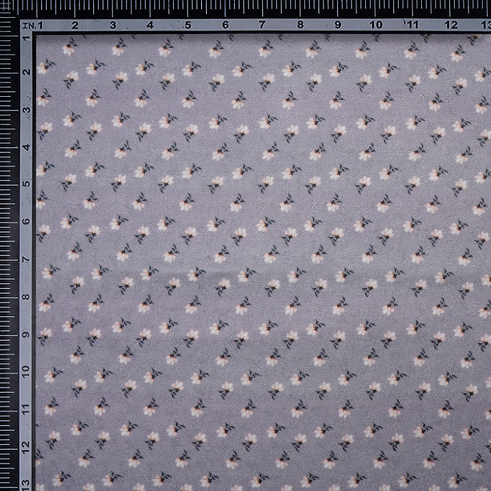 Grey Color Digital Printed Bemberg Modal Satin Fabric