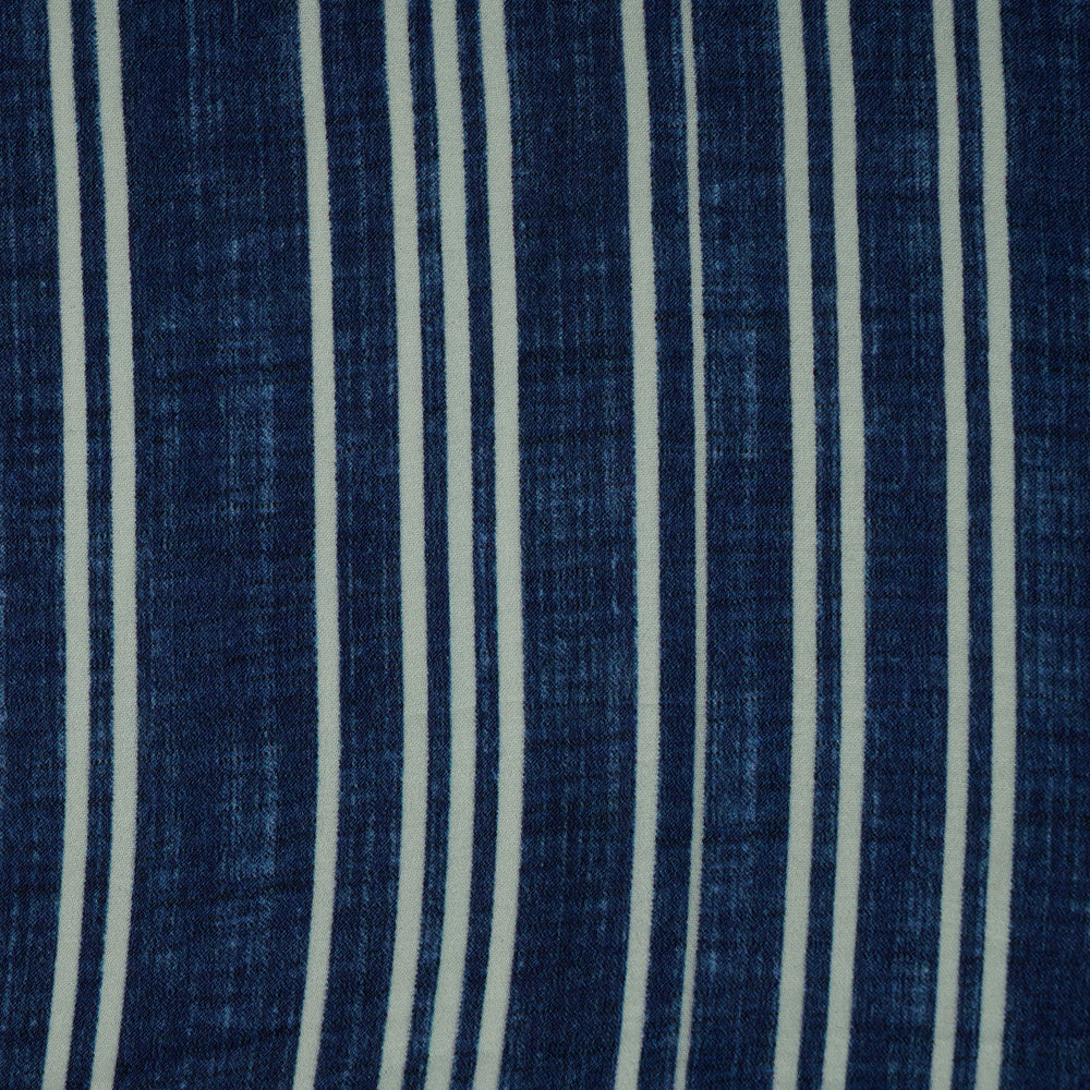 Dark Blue Color Digital Printed Modal Satin Fabric