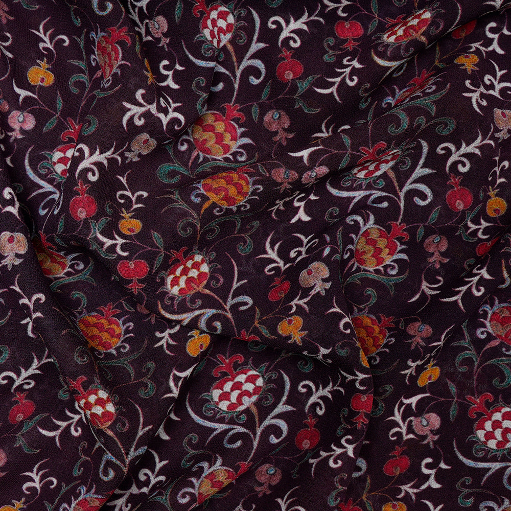 Multi Color Digital Printed Georgette Silk Fabric