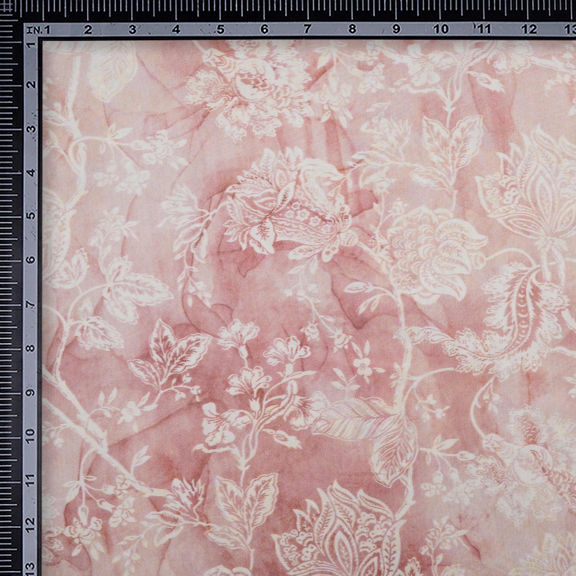 Light Brown Floral Pattern Digital Printed Modal Fabric