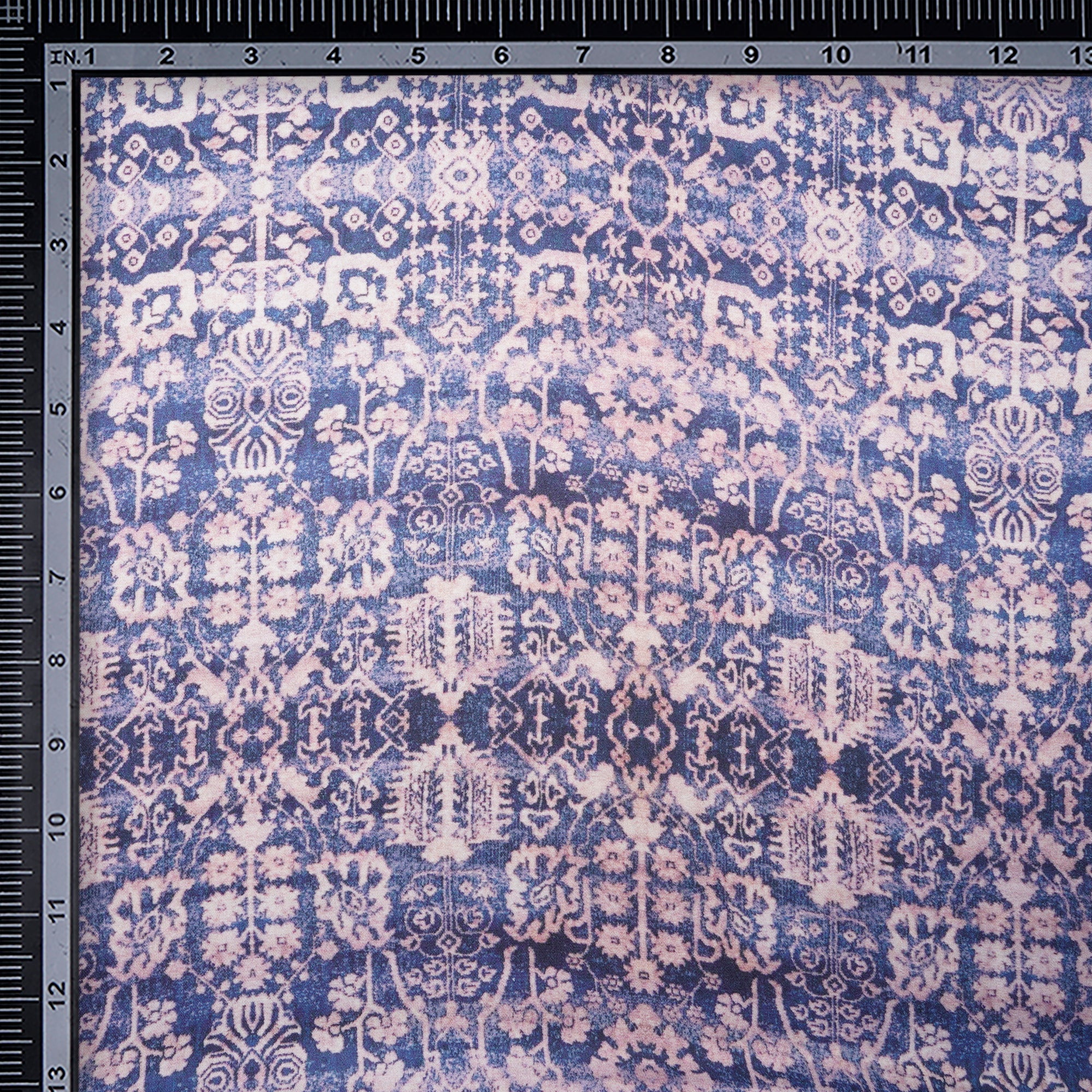 Blue-Pink All Over Pattern Digital Printed Tencel Modal Twill Fabric
