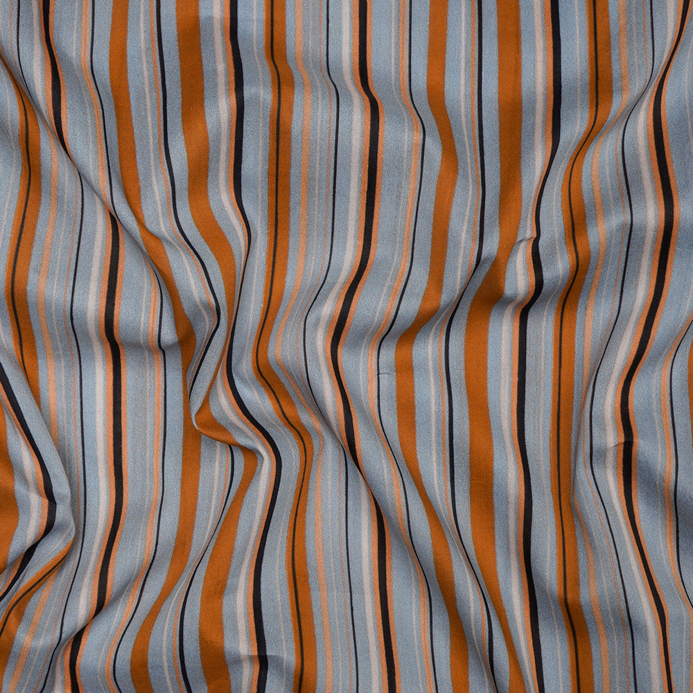 Multi Color Striped Pattern Digital Printed Cotton Lawn Fabric