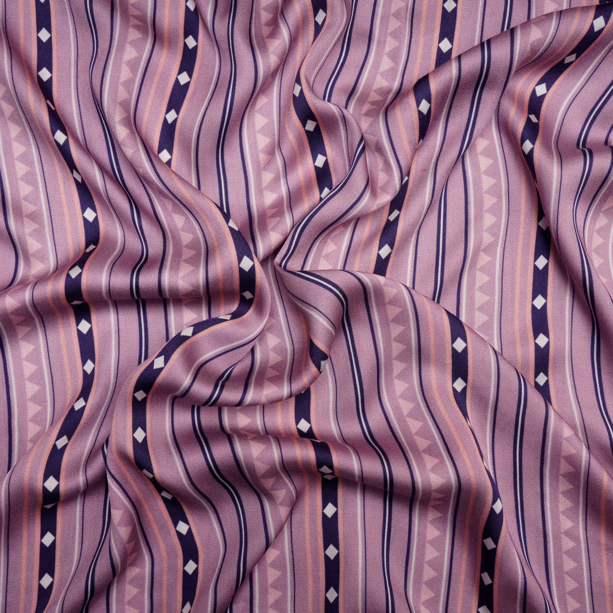 Multi Color Stripe Pattern Digital Pattern Maple Silk Fabric