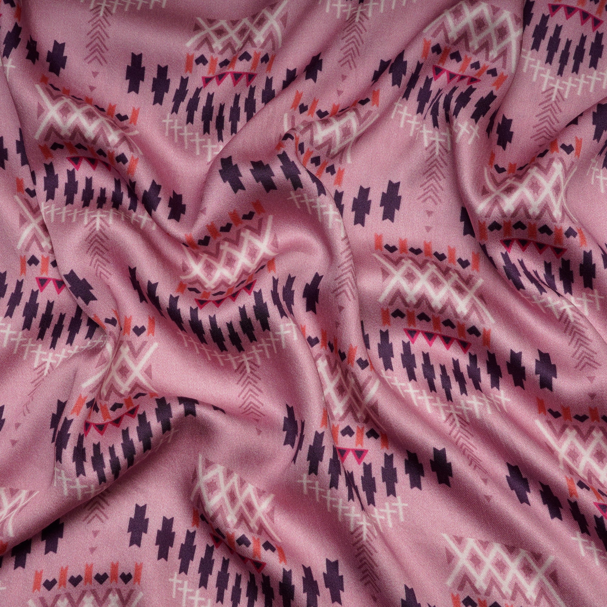 Ikat Pattern Digital Pattern Maple Silk Fabric