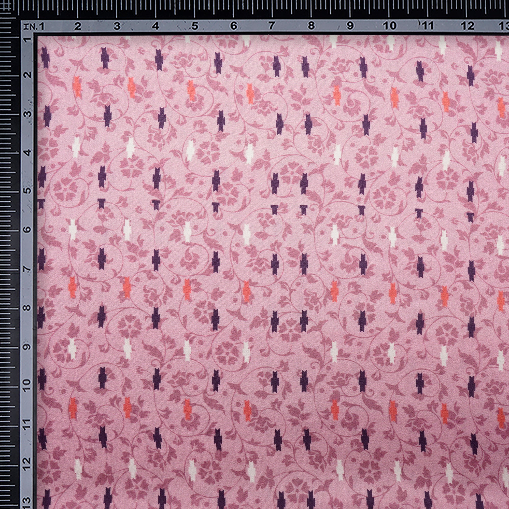Baby Pink Floral Pattern Digital Pattern Maple Silk Fabric