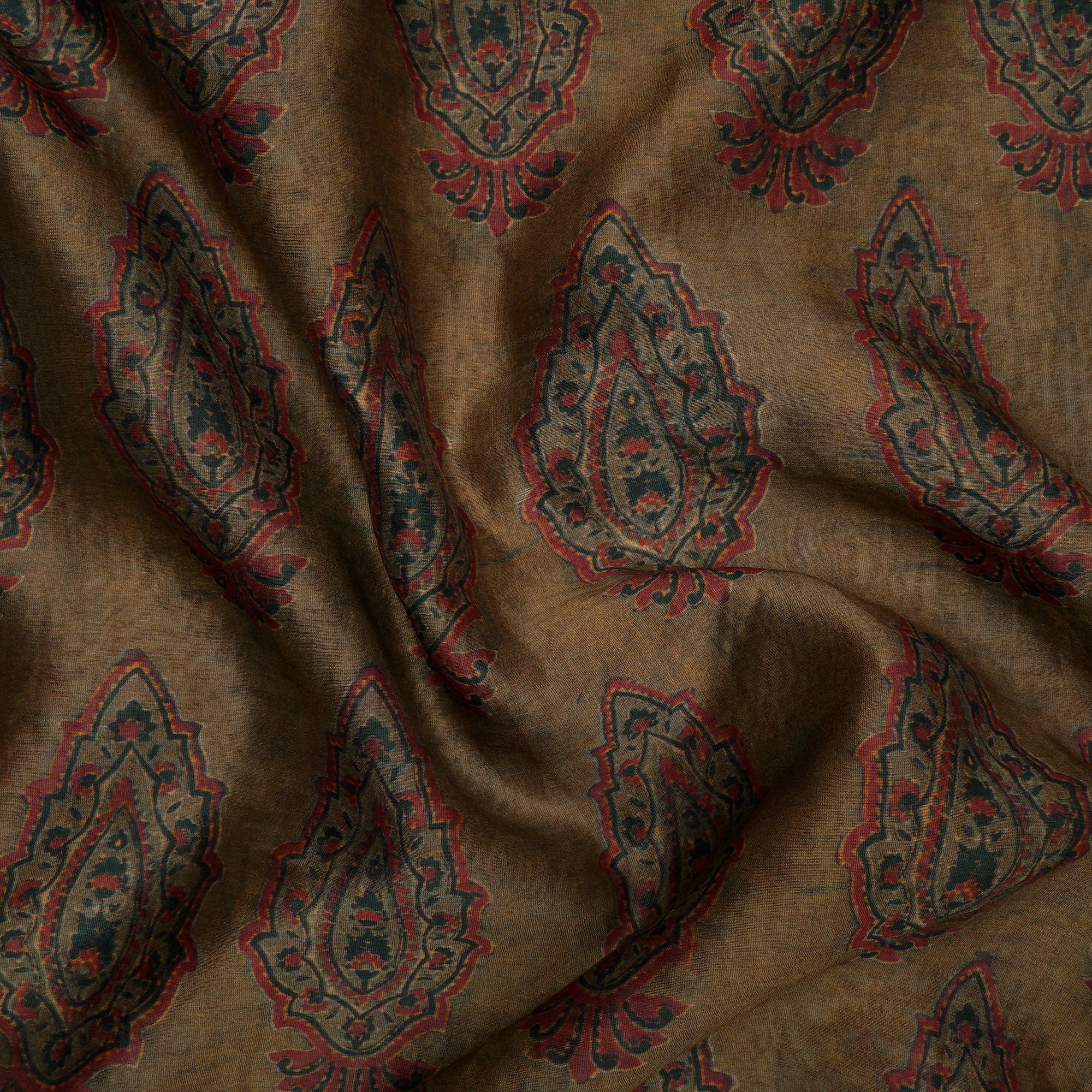 Dachshund Motif Pattern Digital Printed Pure Chanderi Fabric