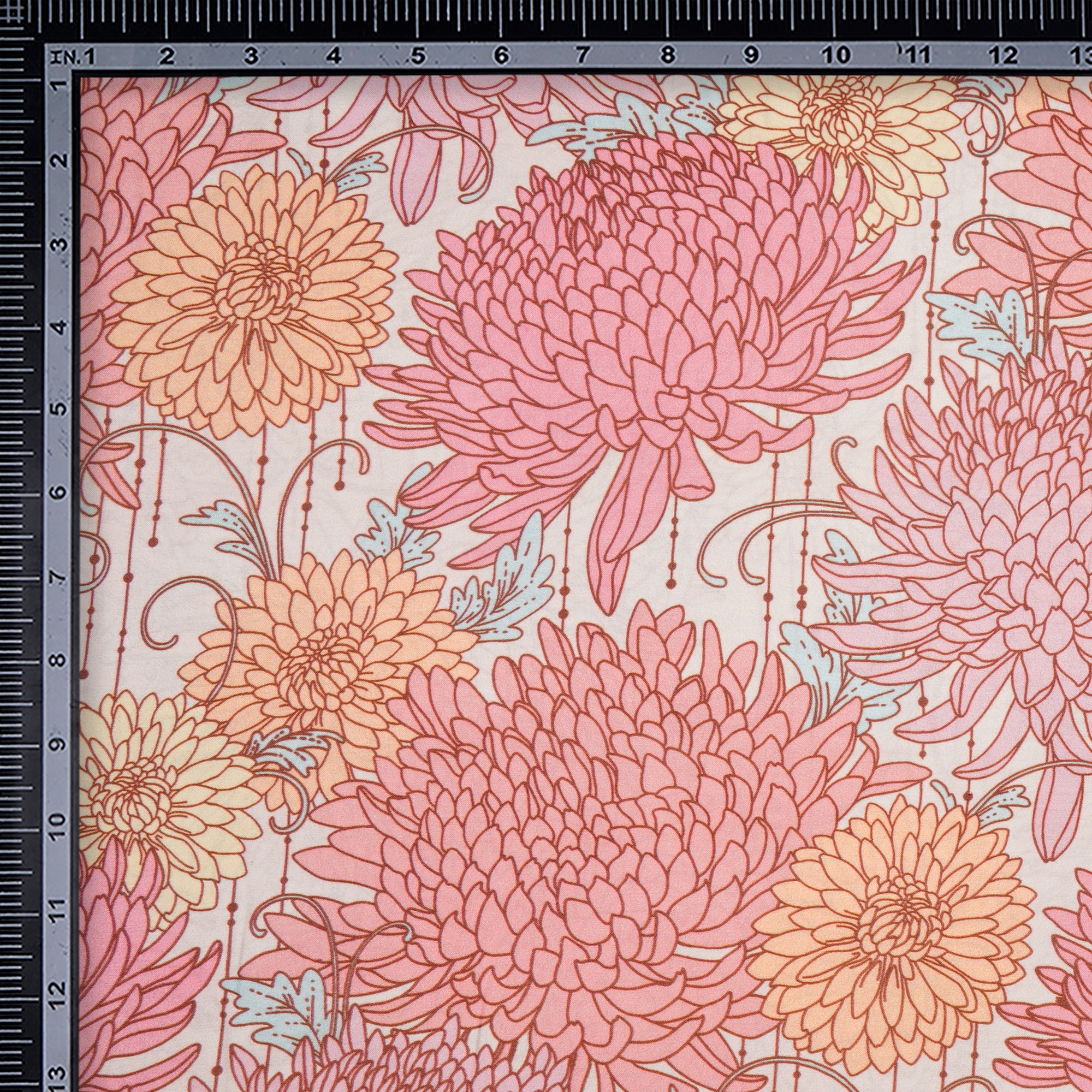 Pink Floral Pattern Digital Pattern Bemberg Muslin Fabric