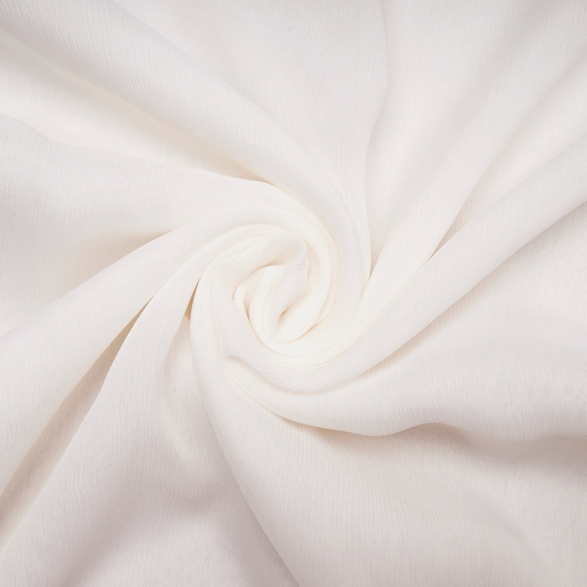 White Color 32 GLM Diamond Wrinkle Chiffon Silk Dyeable Fabric