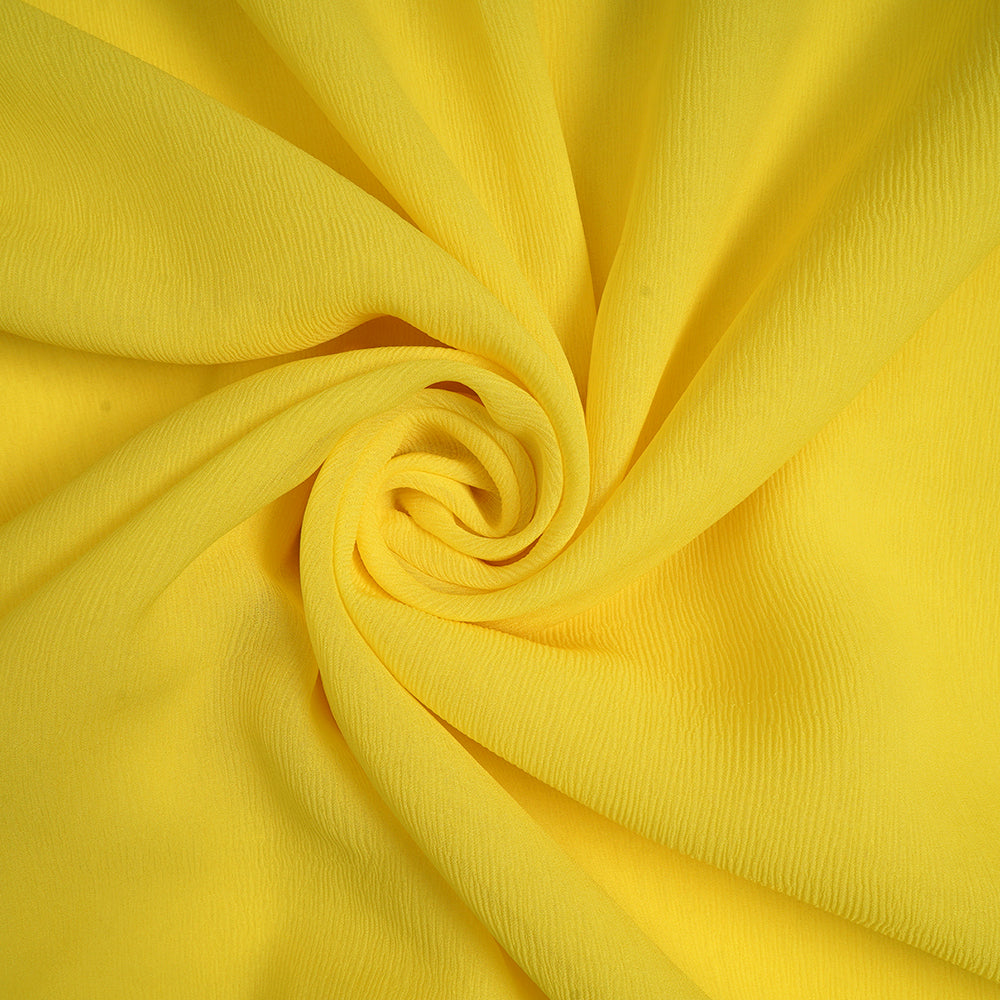 Bright Yellow Color Chiffon Silk Fabric