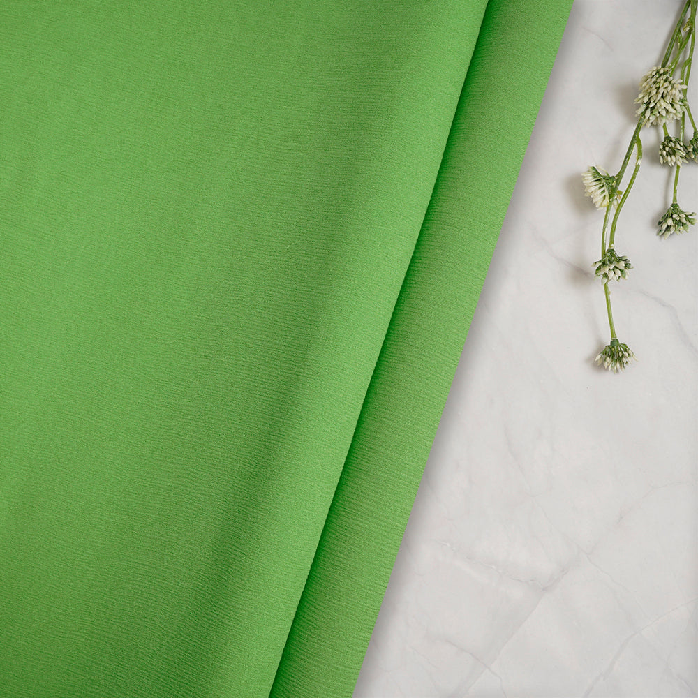 Parrot Green Color Chiffon Silk Fabric