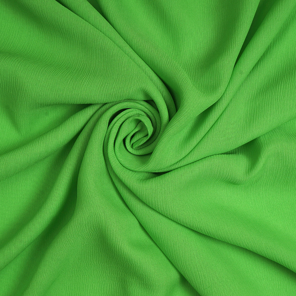 Parrot Green Color Chiffon Silk Fabric
