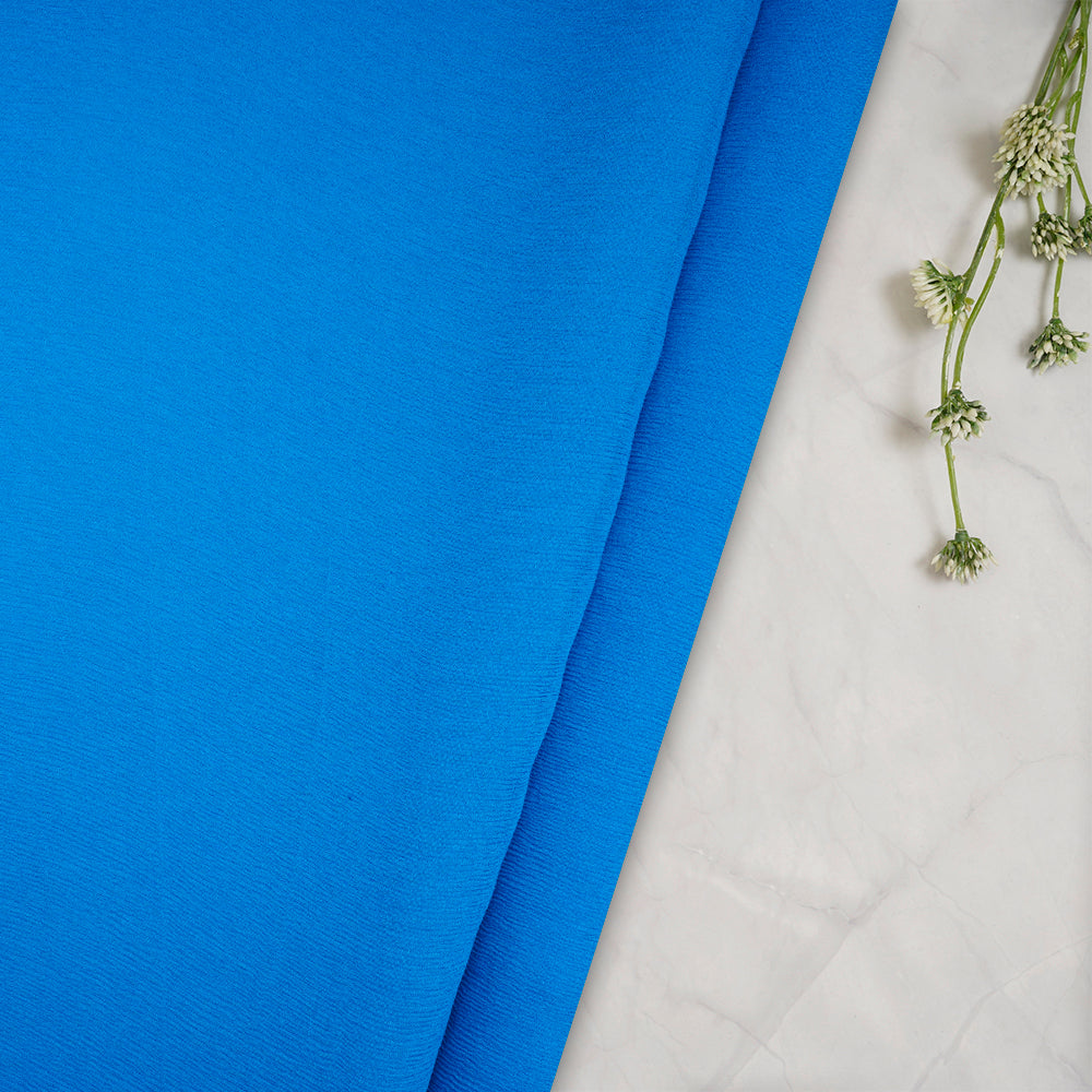 Blue Color Chiffon Silk Fabric