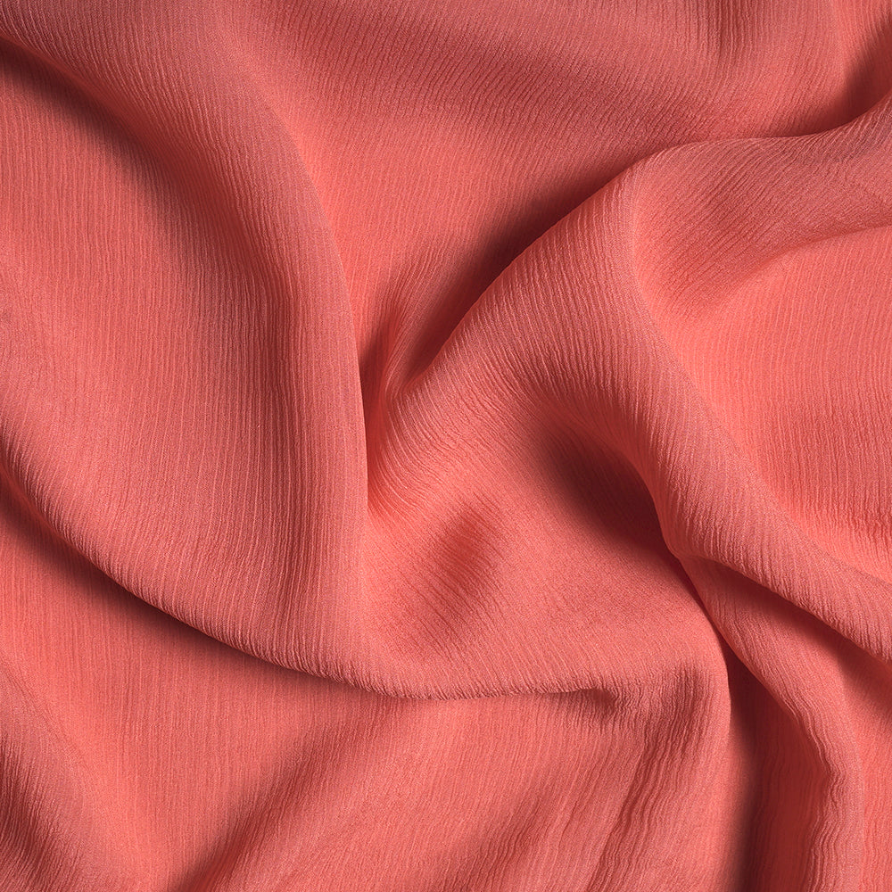 Salmon Color Chiffon Silk Fabric