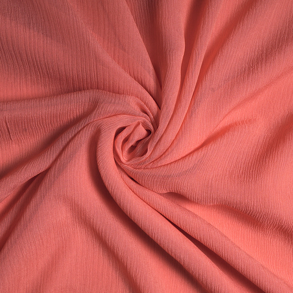Salmon Color Chiffon Silk Fabric