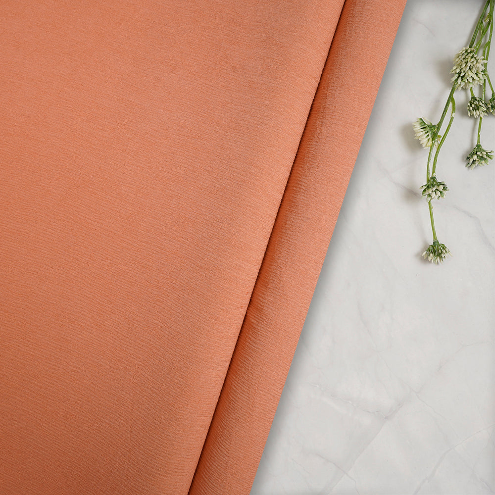 Coral Color Chiffon Silk Fabric