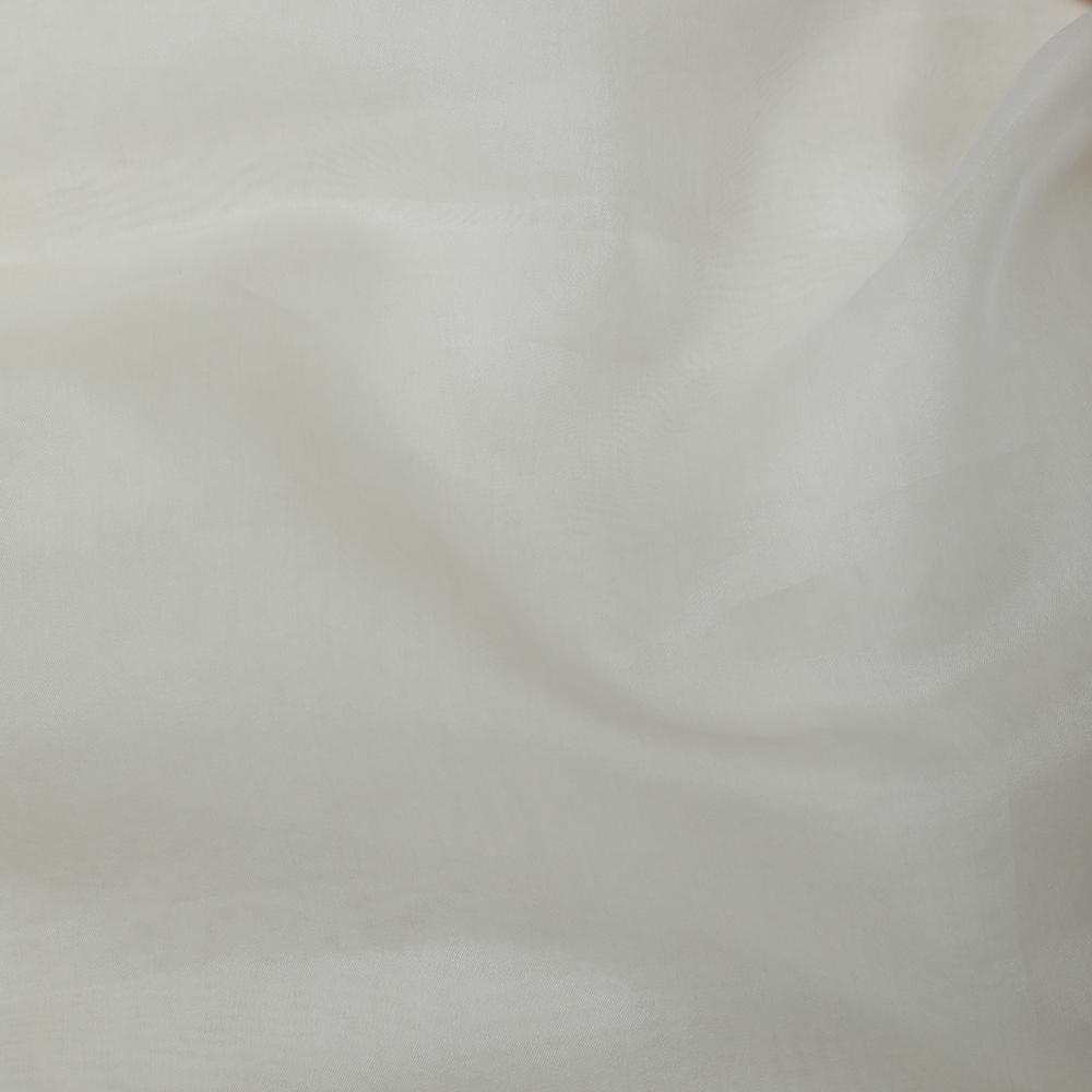 Off White Color 22 GLM Organza Silk Dyeable Fabric