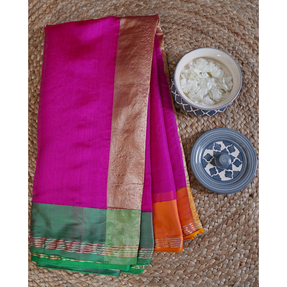 Pink Color Handwoven Pure Silk Saree