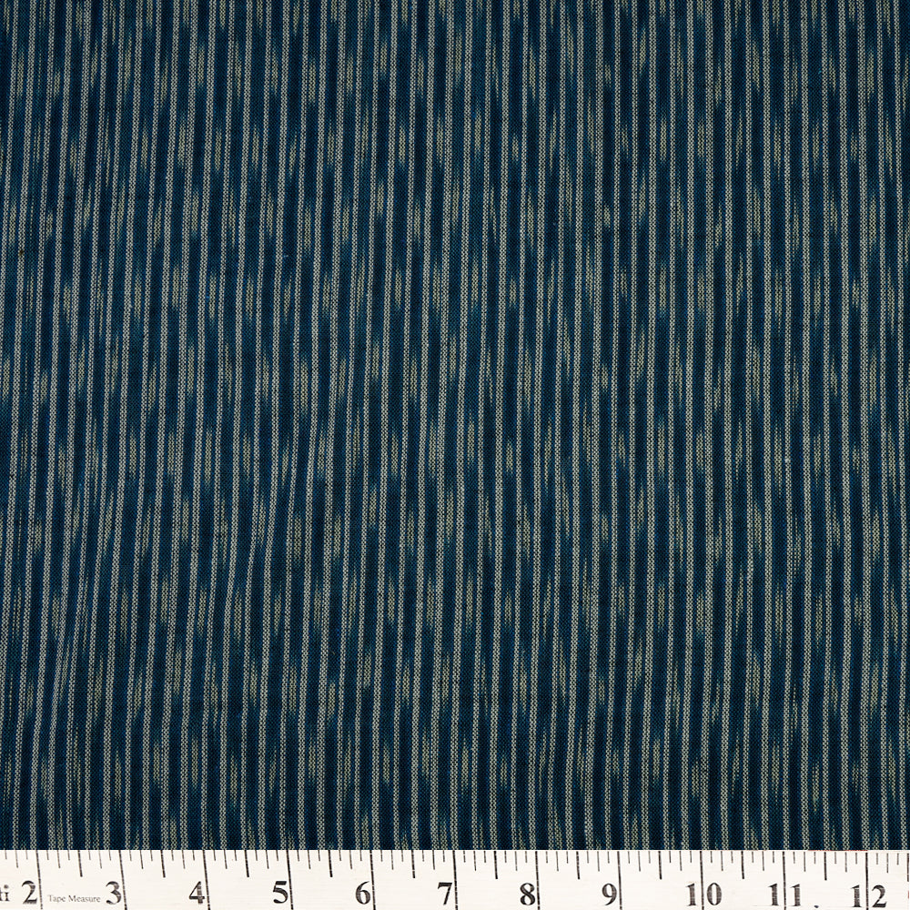 Dark Blue Color Handwoven Pure Cotton Ikat Fabric