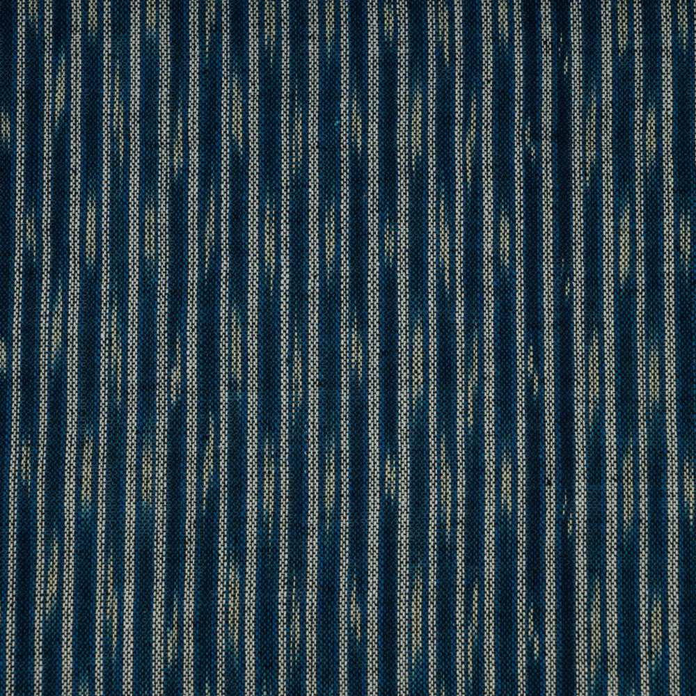Dark Blue Color Handwoven Pure Cotton Ikat Fabric