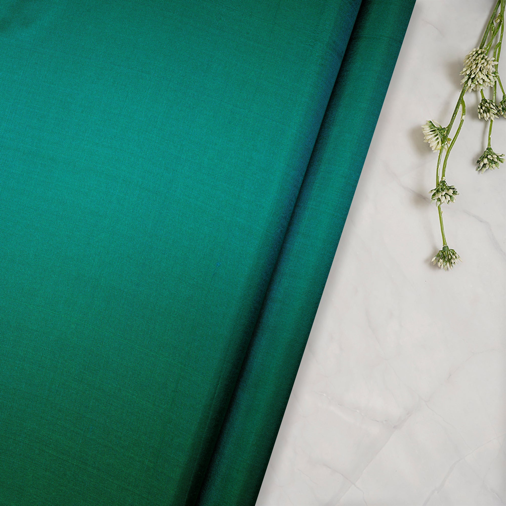 Green Color Bangalore Silk Fabric