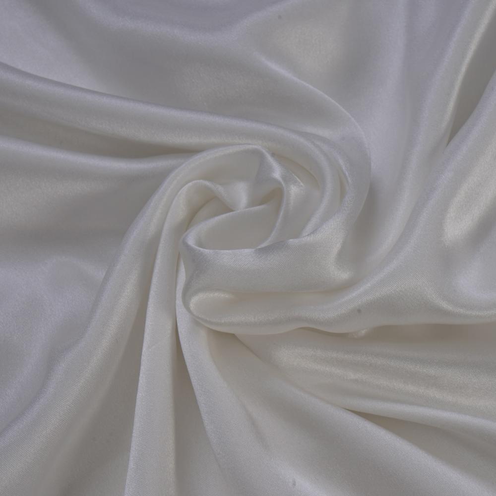 Off White Color 60 GLM Satin Silk Dyeable Fabric