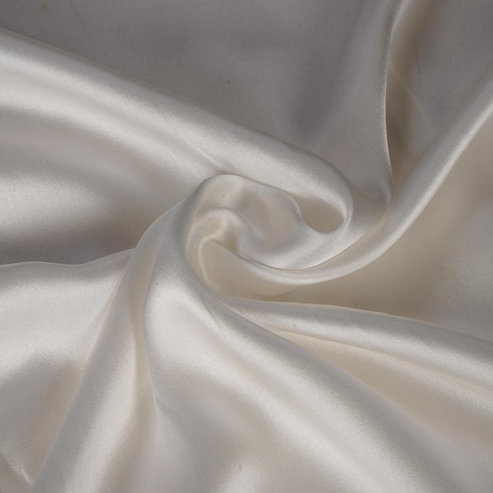 Off White Color 80 GLM Satin Silk Dyeable Fabric