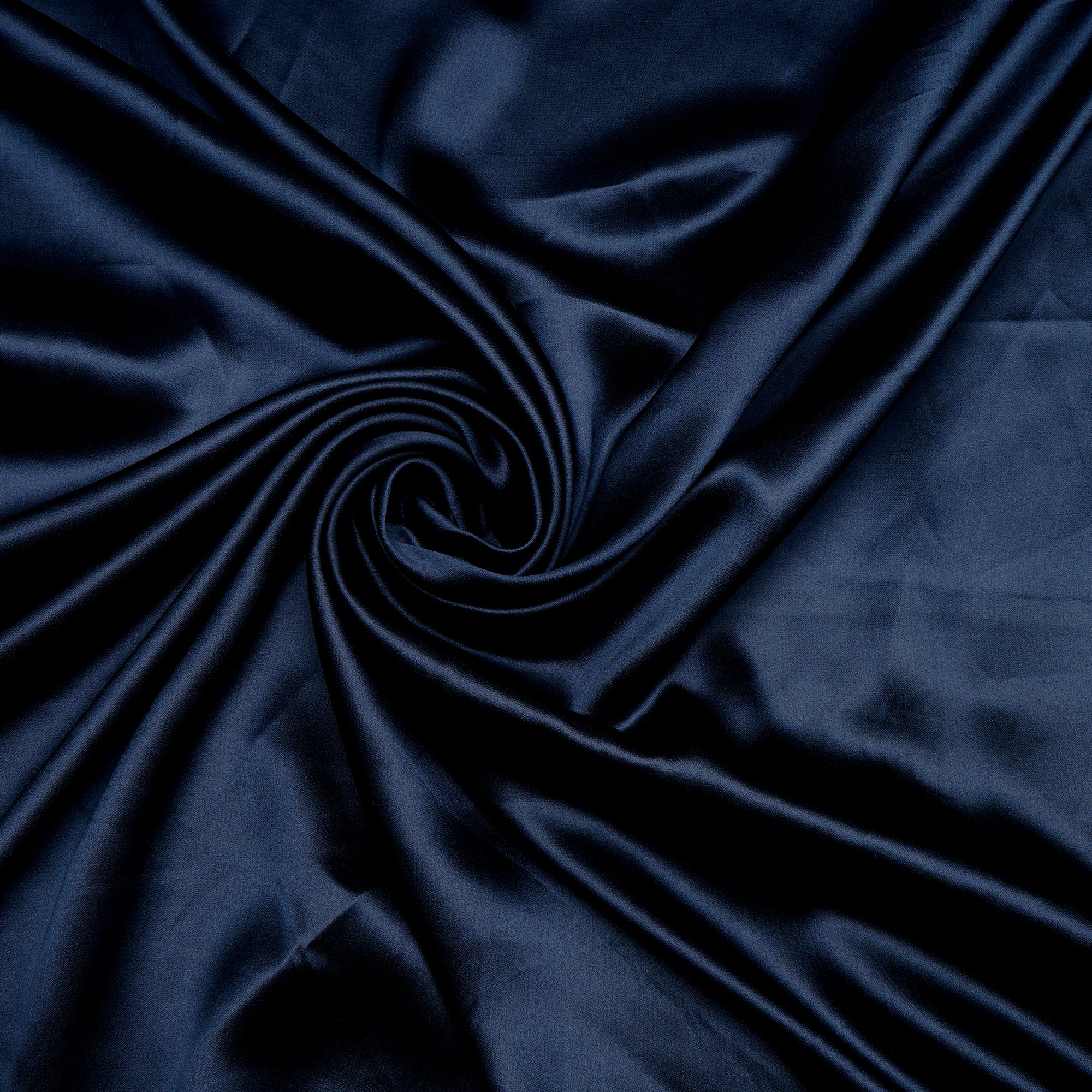 Navy Peony Color Piece Dyed Satin Silk Fabric